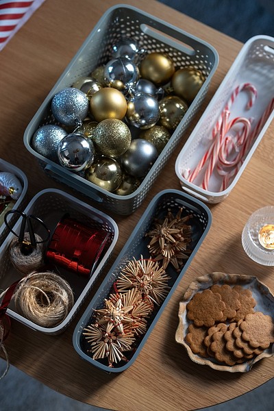 SmartStore Essence säilytyskorit joulukoristeiden säilytykseen