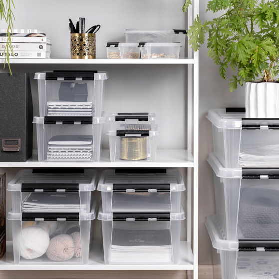 SmartStore Classic storage boxes on a shelf